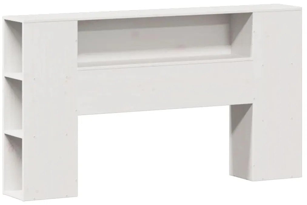 Cama com estante sem colchão 140x190 cm pinho maciço branco