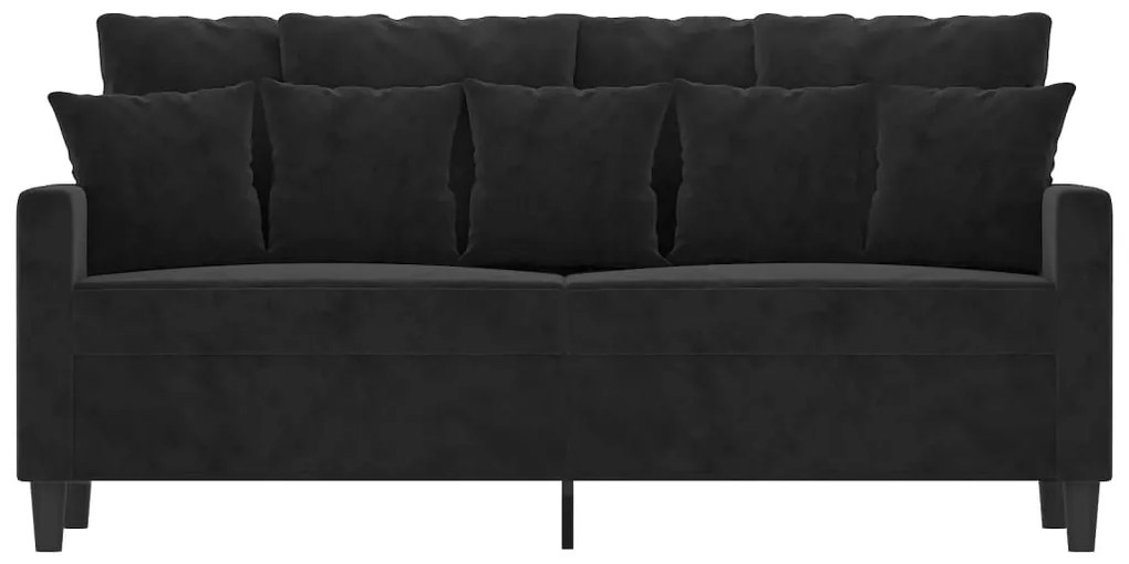 Sofá de 2 lugares veludo 140 cm preto