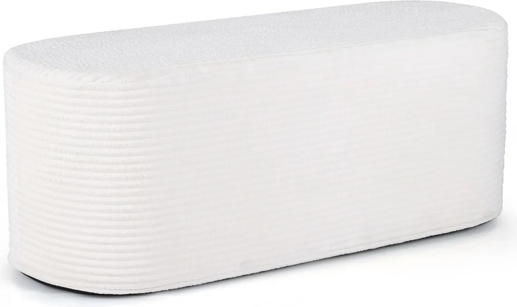 Pufe estofado moderno em veludo 120 x 46 x 48 cm, com espuma de alta densidade, de formato oval, para colocar ao pé da cama, na entrada da sala, no qu