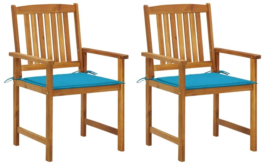 Cadeiras de jardim com almofadões 2 pcs acácia maciça