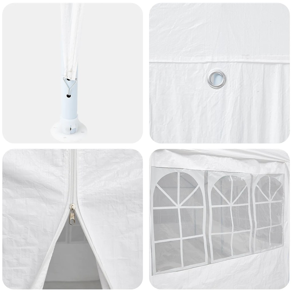 Tenda para Festa com 10 Laterais Branca 6x4 m PE