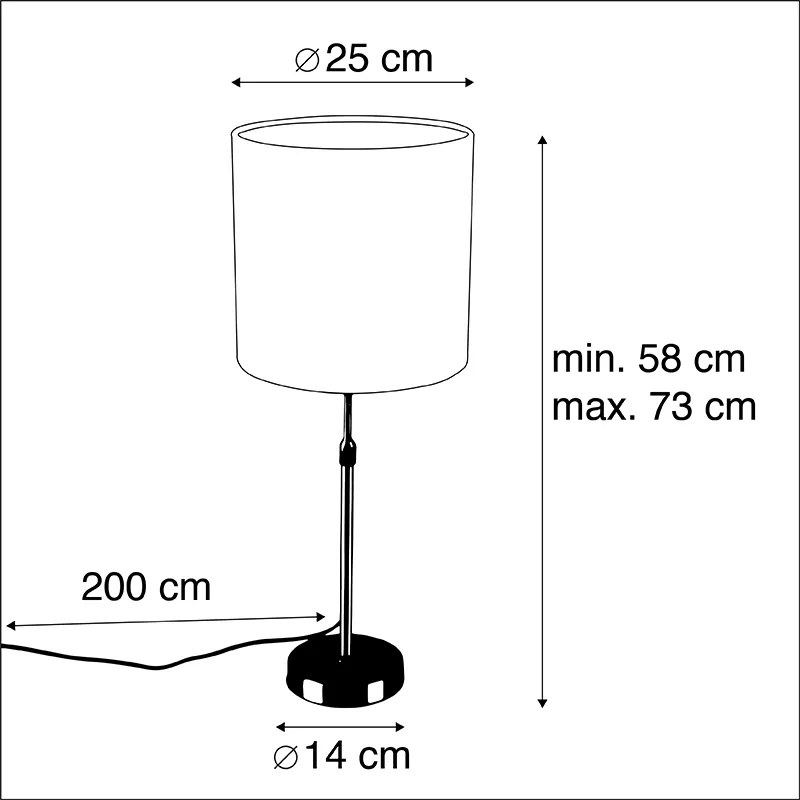 LED Candeeiro de mesa inteligente dourado com cúpula em veludo castanho 25 cm incl. Wifi A60 - Parte Country / Rústico