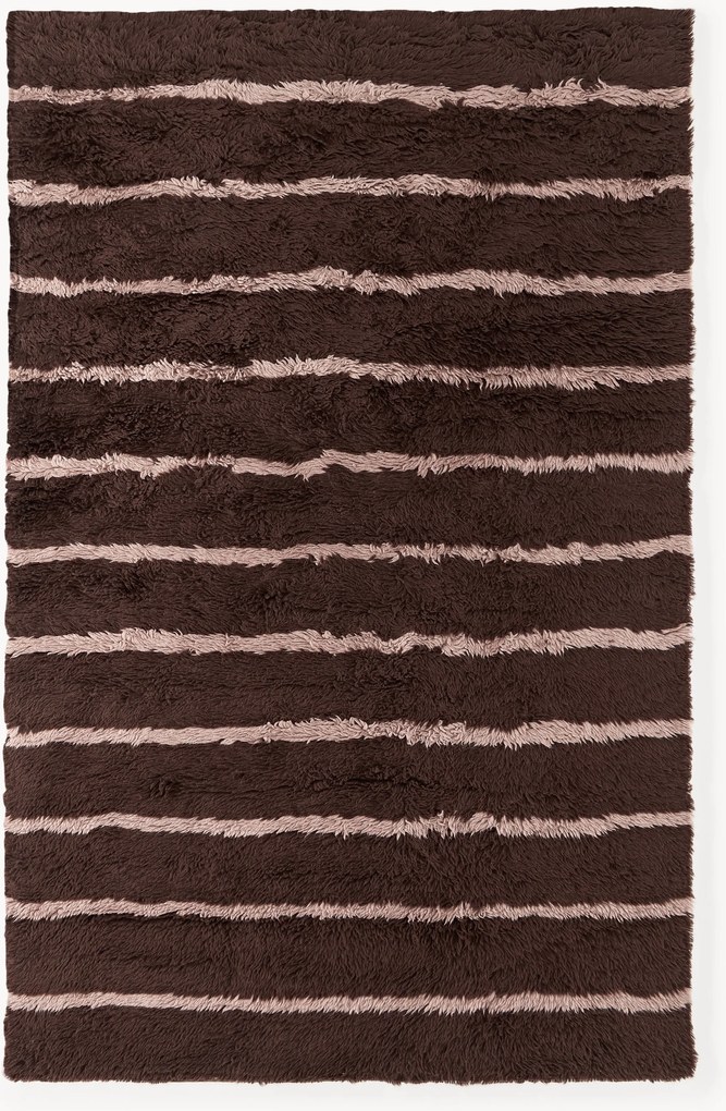 Tapete de lã artesanal de pelo comprido Chaz