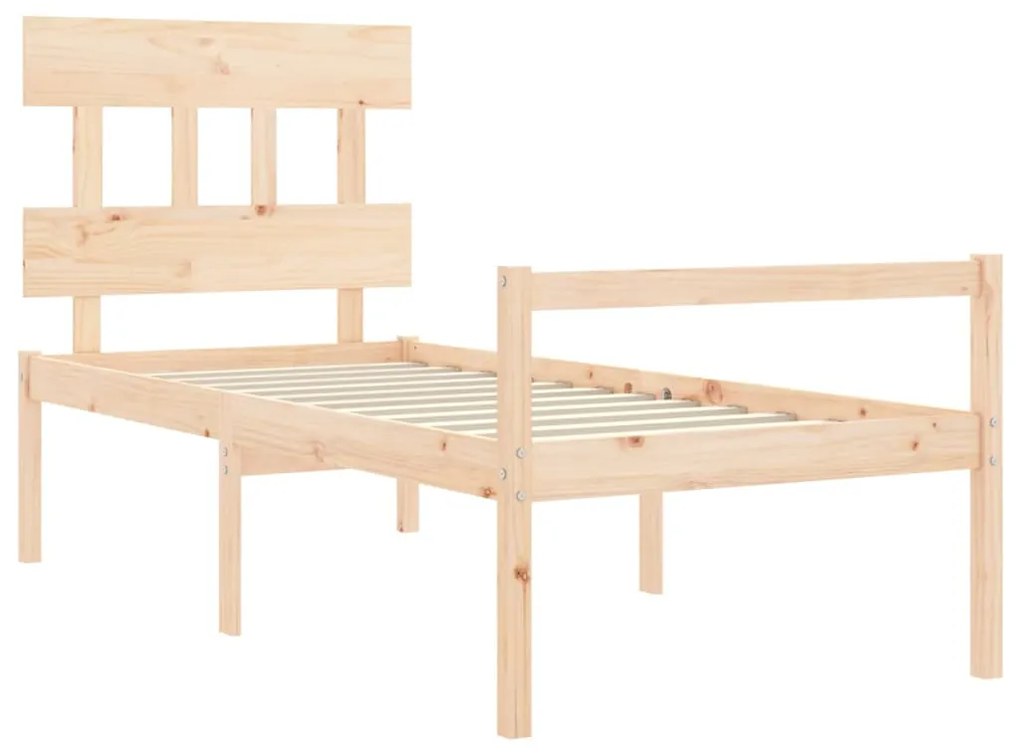 Cama para idosos com cabeceira 90x200 cm madeira maciça
