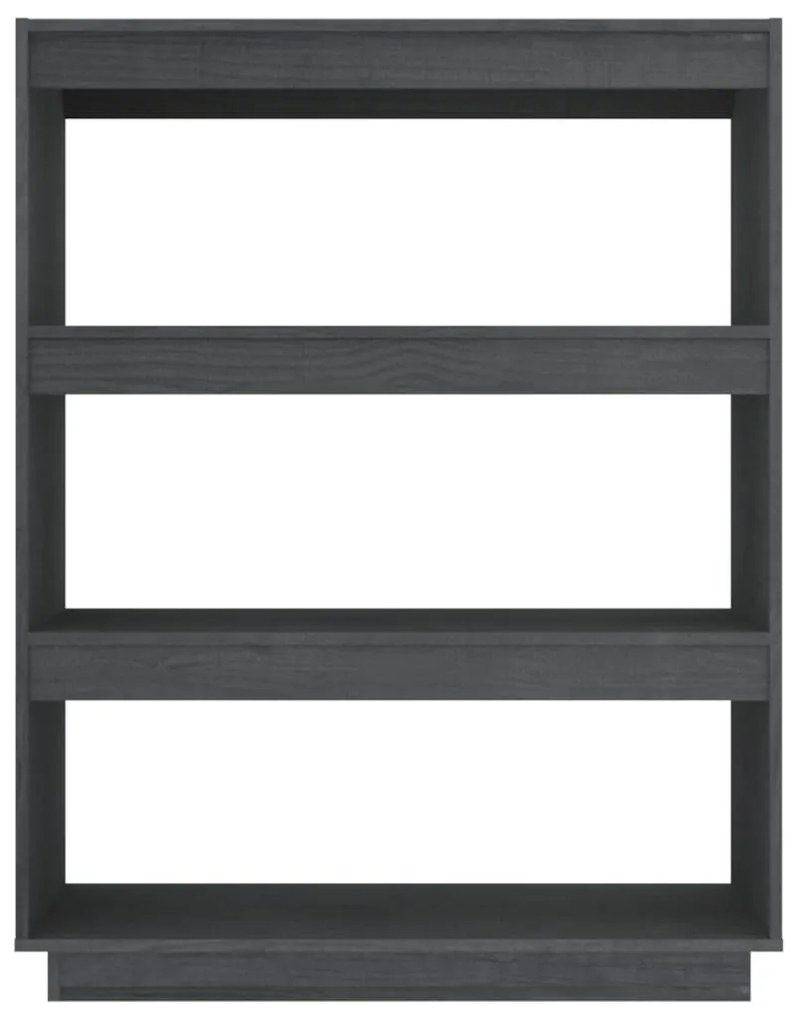 Estante/divisória 80x35x103 cm madeira de pinho maciça cinzento