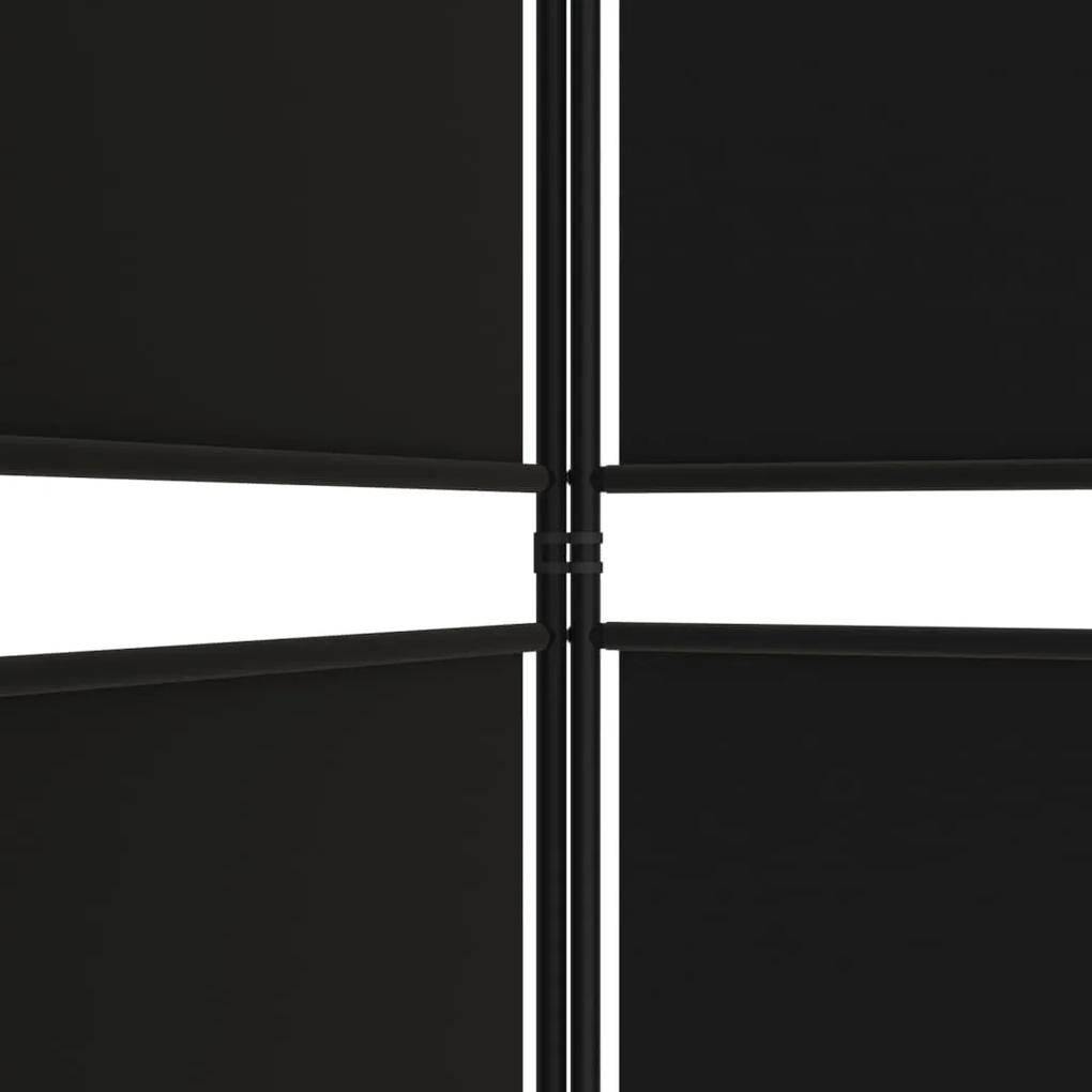 Divisória de quarto com 5 painéis 250x220 cm tecido preto