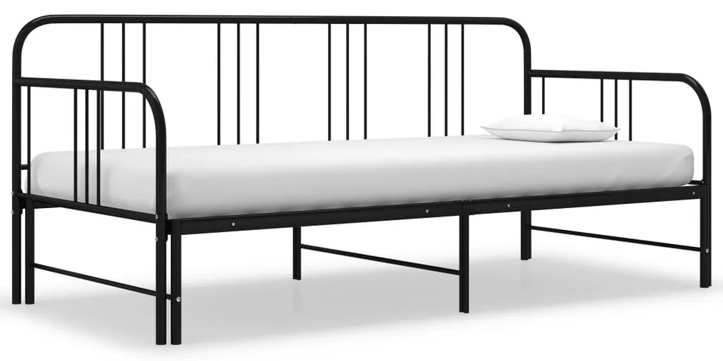 Estrutura sofá-cama de puxar 90x200 cm metal preto