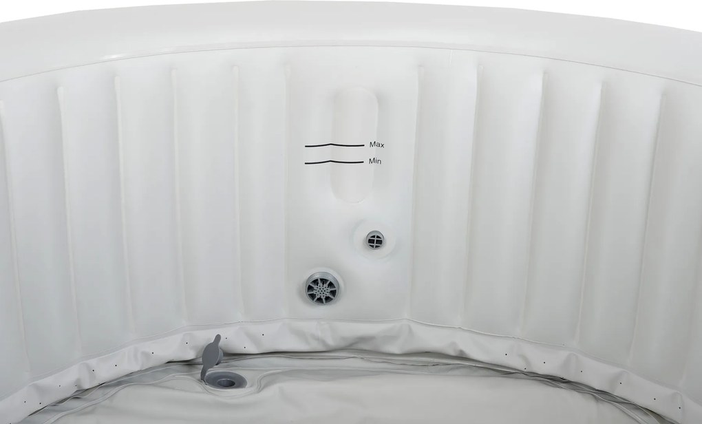 Spa insuflável portátil para 4 Pessoas com bolhas, banheira de hidromassagem, jacuzzi, preto e branco