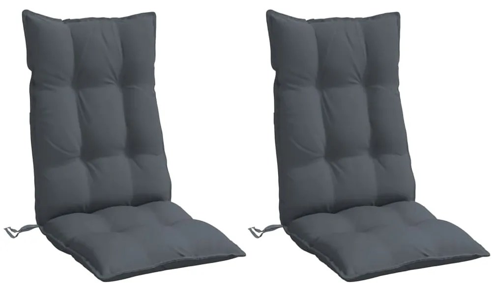 Almofadões p/ cadeira encosto alto 2pcs tecido oxford antracite