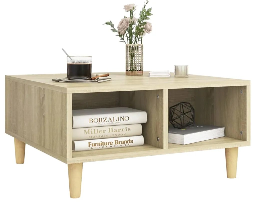 Mesa de centro 60x60x30 cm derivados de madeira carvalho sonoma