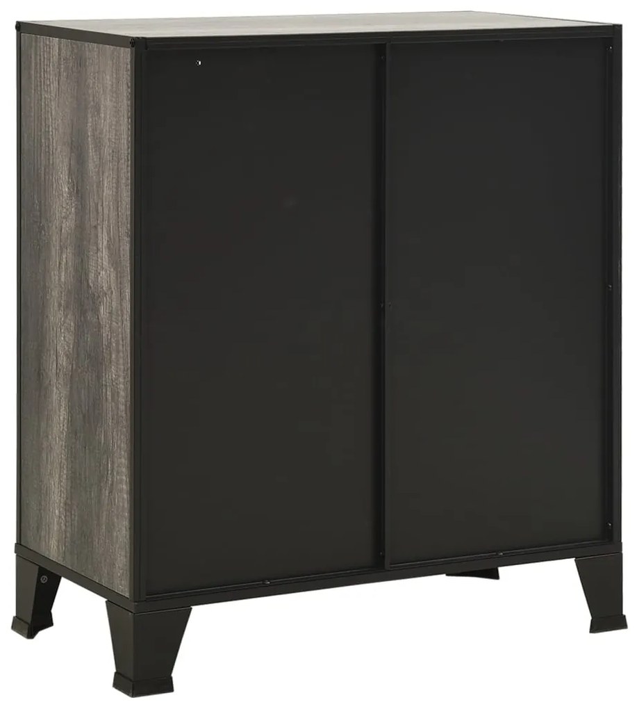 Armários arrumação 2pcs 72x36x82 cm metal e MDF cinzento