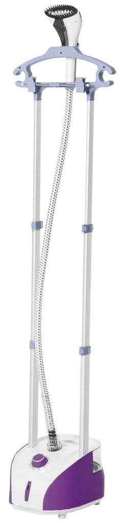 Ferro de Engomar Vertical Depósito 2L 1950W e Temperatura Ajustável em 11 Níveis 24x35x47,5-122,5 cm Roxo e Branco