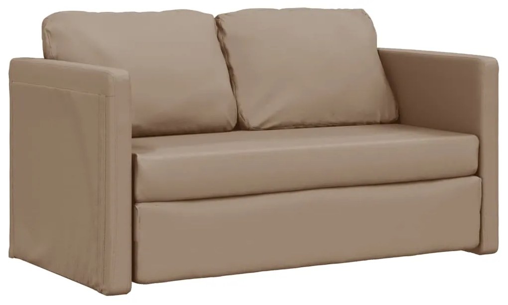 Sofá-cama sem pés 112x174x55 cm couro artificial cappuccino