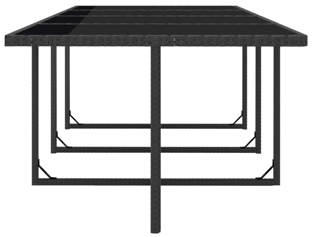 13 pcs conjunto jantar exterior com almofadões vime PE preto