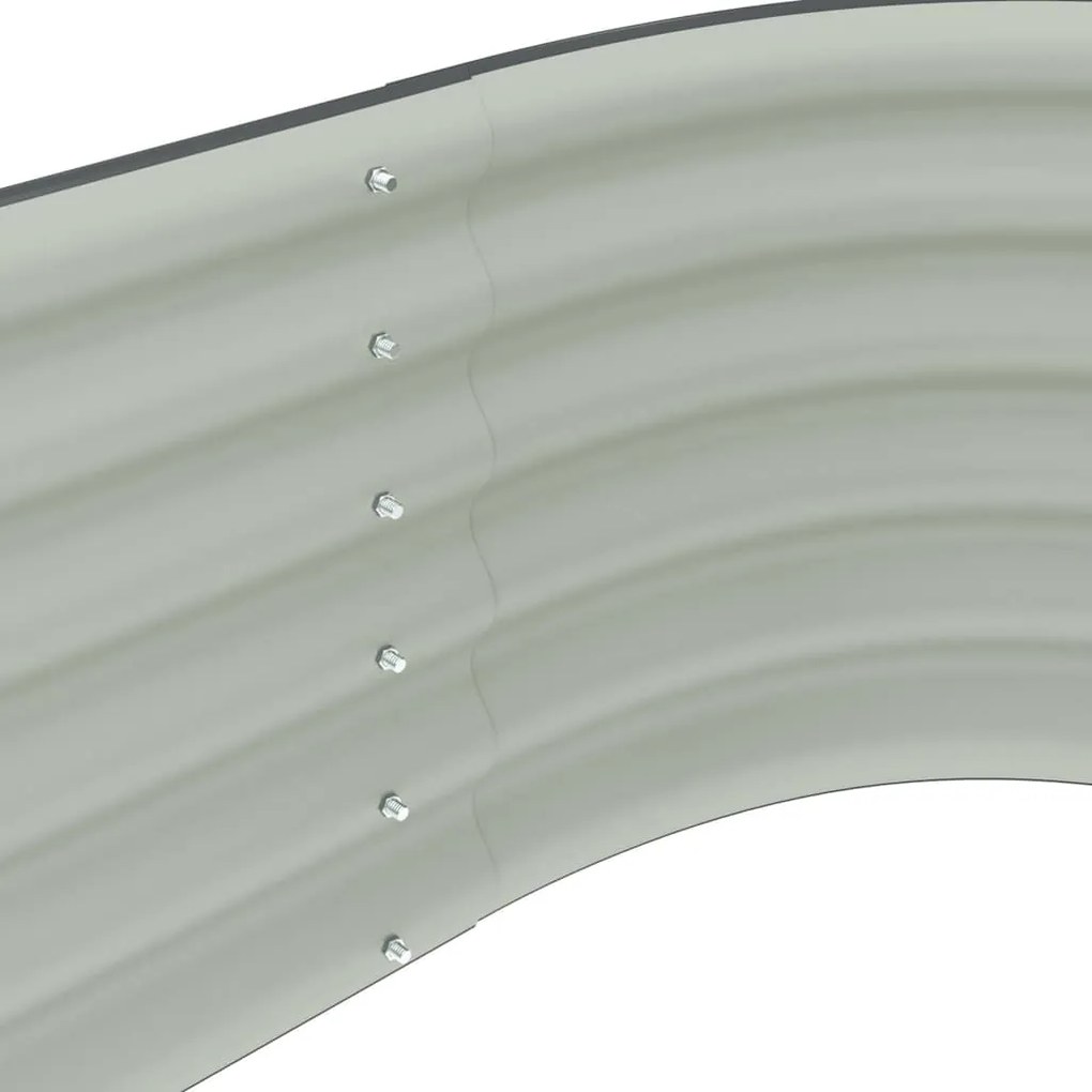 Canteiro elevado de jardim aço galvanizado 320x80x44cm cinzento