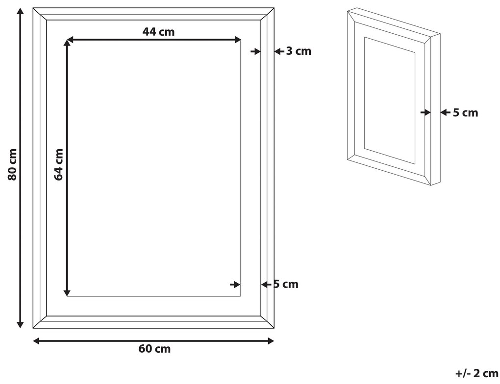 Quadro com moldura 60 x 80 cm azul e cinzento BAMAKO Beliani