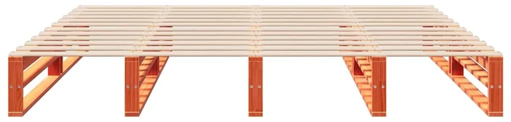 Cama sem colchão 200x200 cm pinho maciço castanho-mel