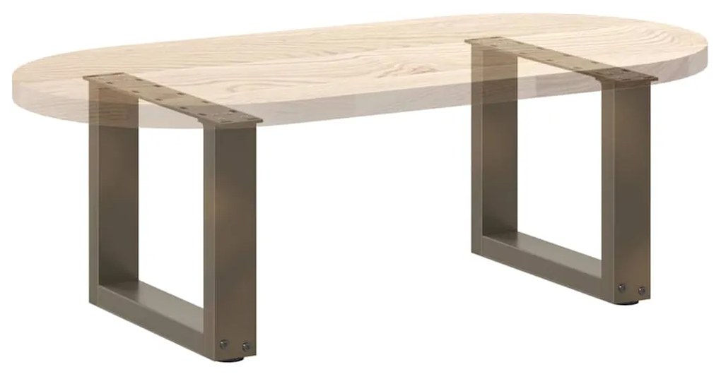 Pés para mesa de centro em formato de U, 2 peças, aço natural, 40x(30-