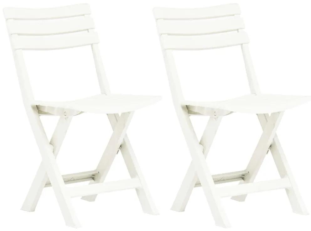 48786 vidaXL Cadeiras de jardim dobráveis 2 pcs plástico branco
