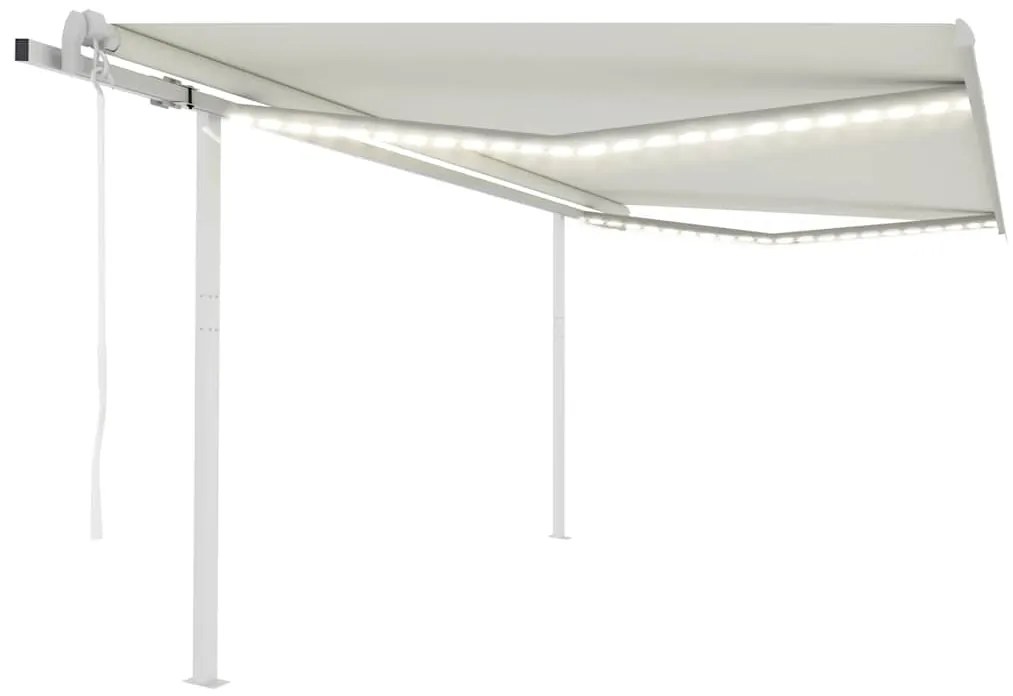 Toldo automático com LED e sensor de vento 4x3 m cor creme