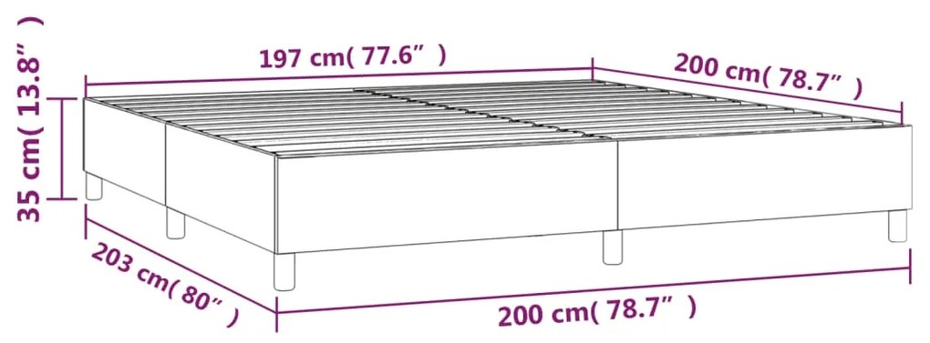 Estrutura de cama com molas 200x200 cm tecido cinzento-escuro