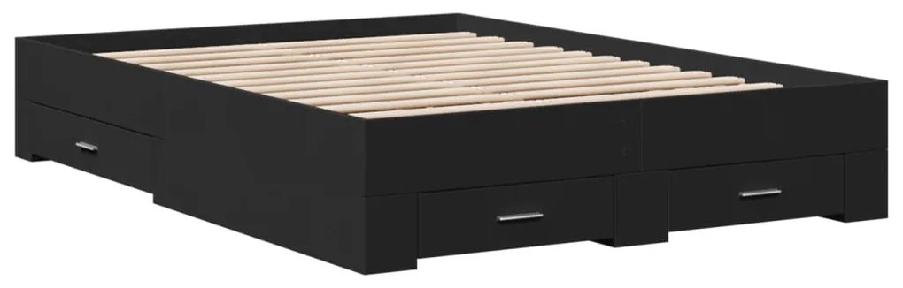 Estrutura cama c/ gavetas 120x190 cm derivados de madeira preto