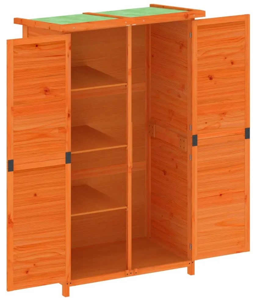 Abrigo p/ ferramentas jardim 83x57x140 cm pinho maciço castanho