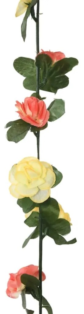 Grinaldas de flores de Natal 6 pcs 250 cm vermelho pôr-do-sol