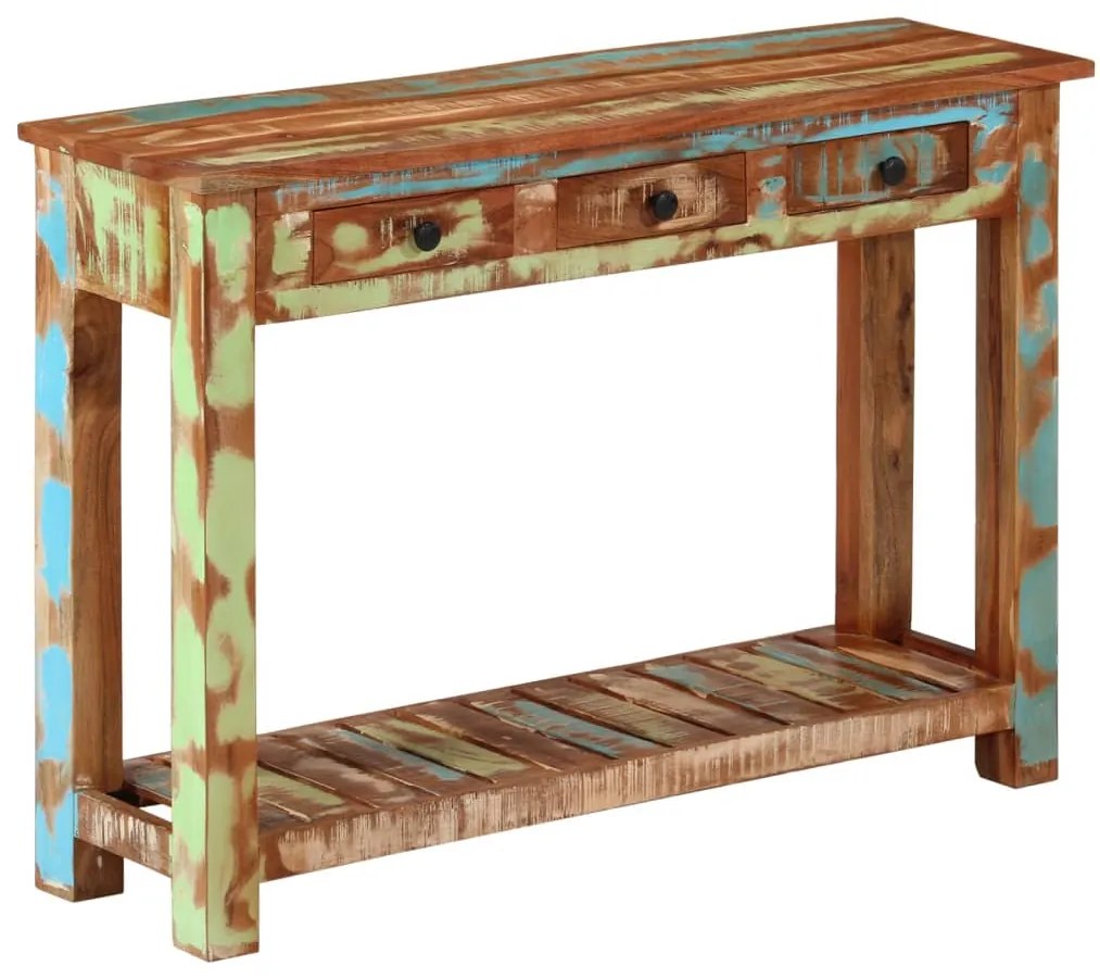 Mesa consola 110x30x76 cm madeira recuperada maciça