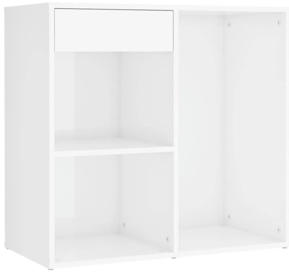 Toucador 2 armários/luzes LED derivado madeira branco brilhante