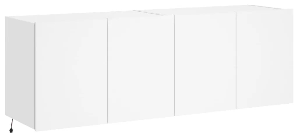 Móveis de parede p/ TV com luzes LED 2 pcs 60x35x41 cm branco