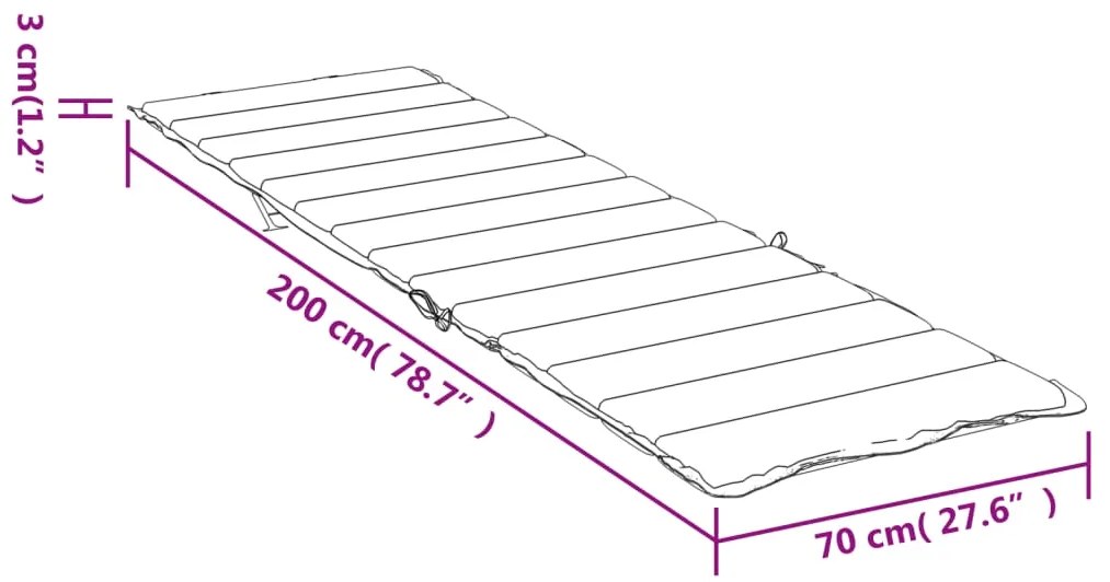 Almofadão p/ espreguiçadeira 200x70x3cm tecido oxford antracite