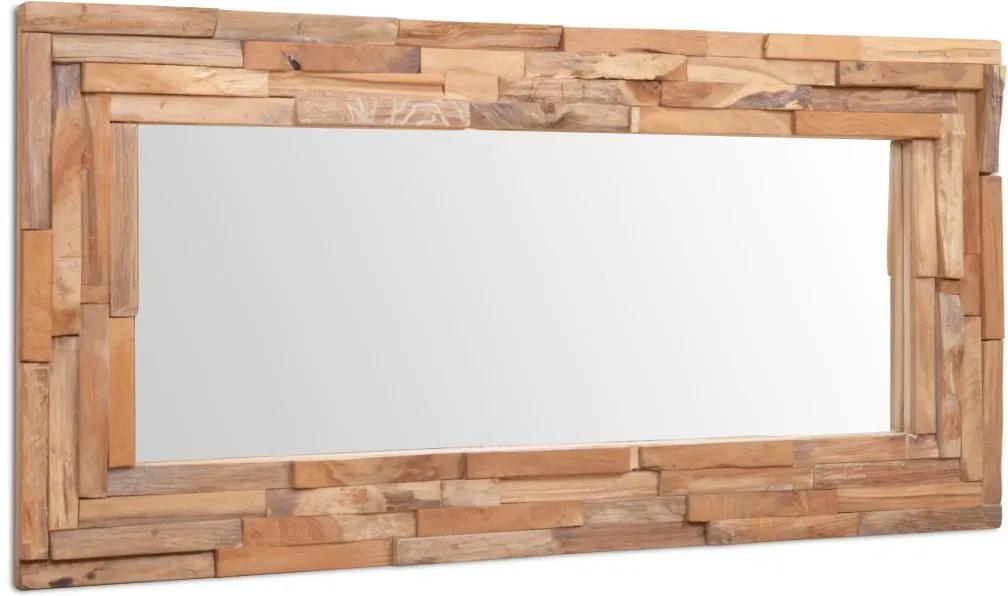 Espelho decorativo em teca 120x60 cm retangular