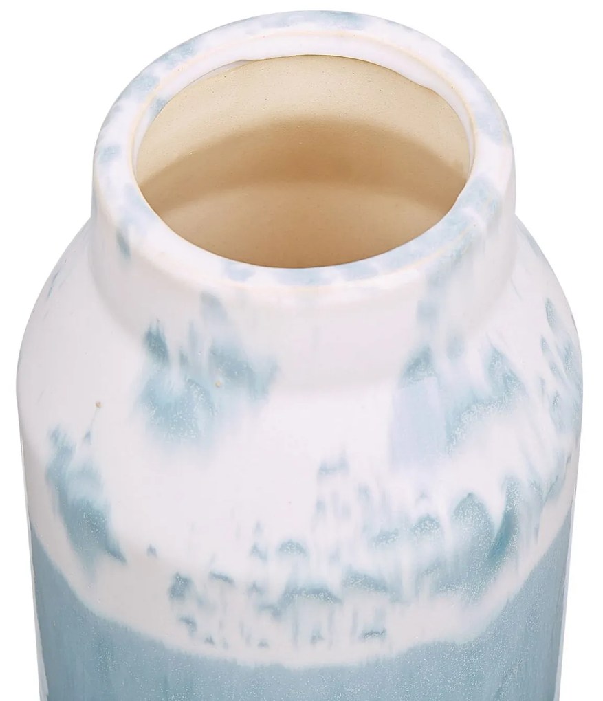 Vaso branco e azul marinho 26 cm CHAMAIZI Beliani