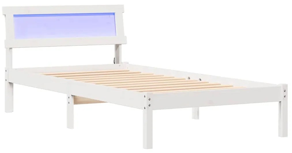 Estrutura da Cama Branco 75 x 190 cm Madeira de Pinheiro