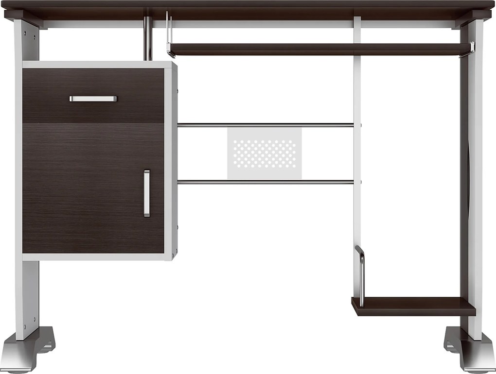 Secretária de escritório de design, 100 x 52 x 75 cm, castanho e branca