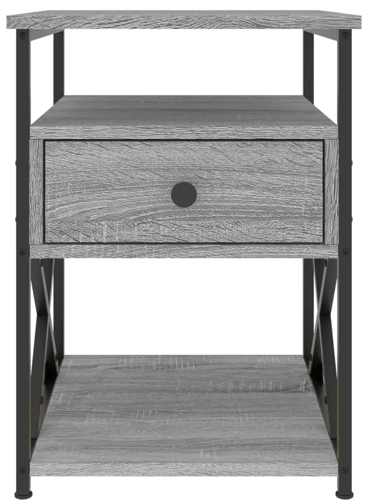 Mesas de cabeceira 2 pcs derivados madeira sonoma cinza