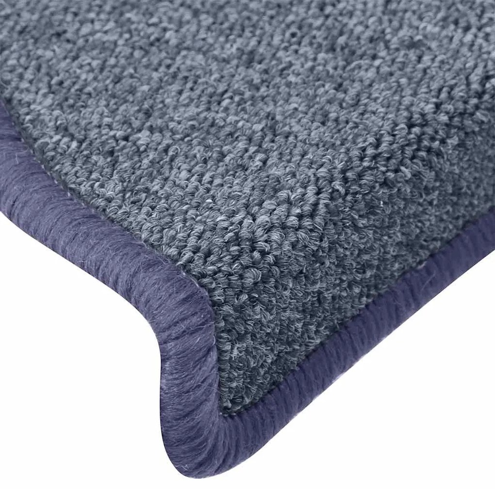 Tapetes de escada 30 pcs 65x24x4 cm cinzento escuro e azul