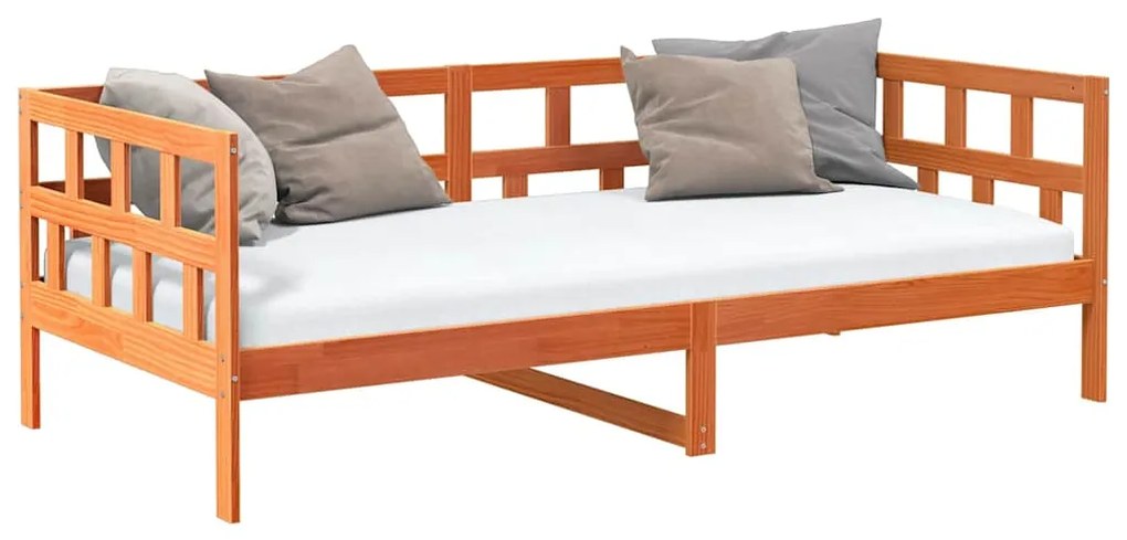 Sofá-cama sem colchão 90x190 cm pinho maciço castanho-mel