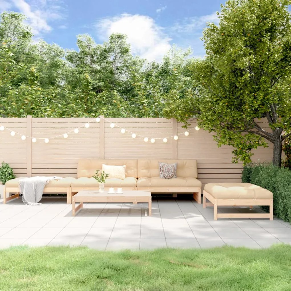 vidaXL 5 pcs conjunto lounge de jardim madeira de pinho maciça