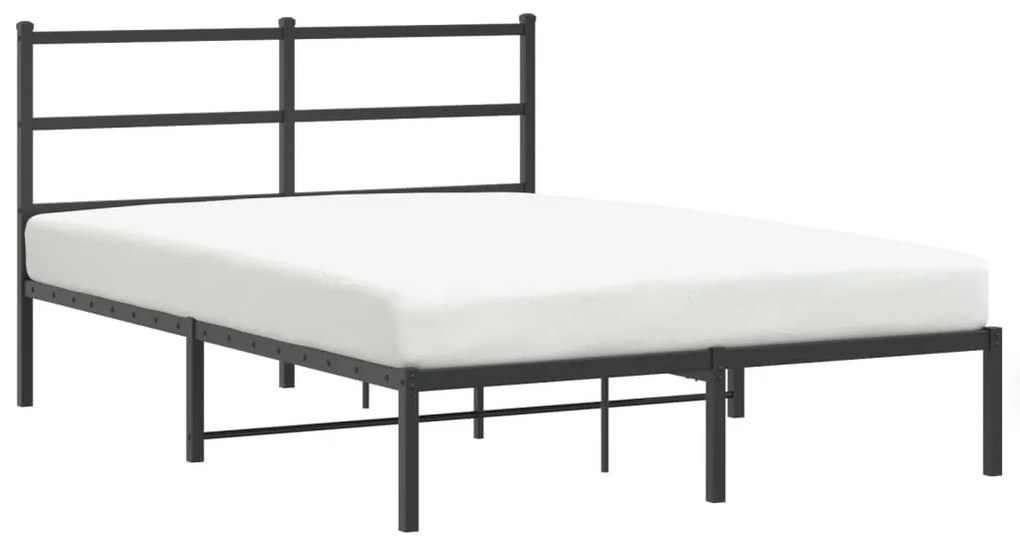 Estrutura de cama com cabeceira 140x190 cm metal preto