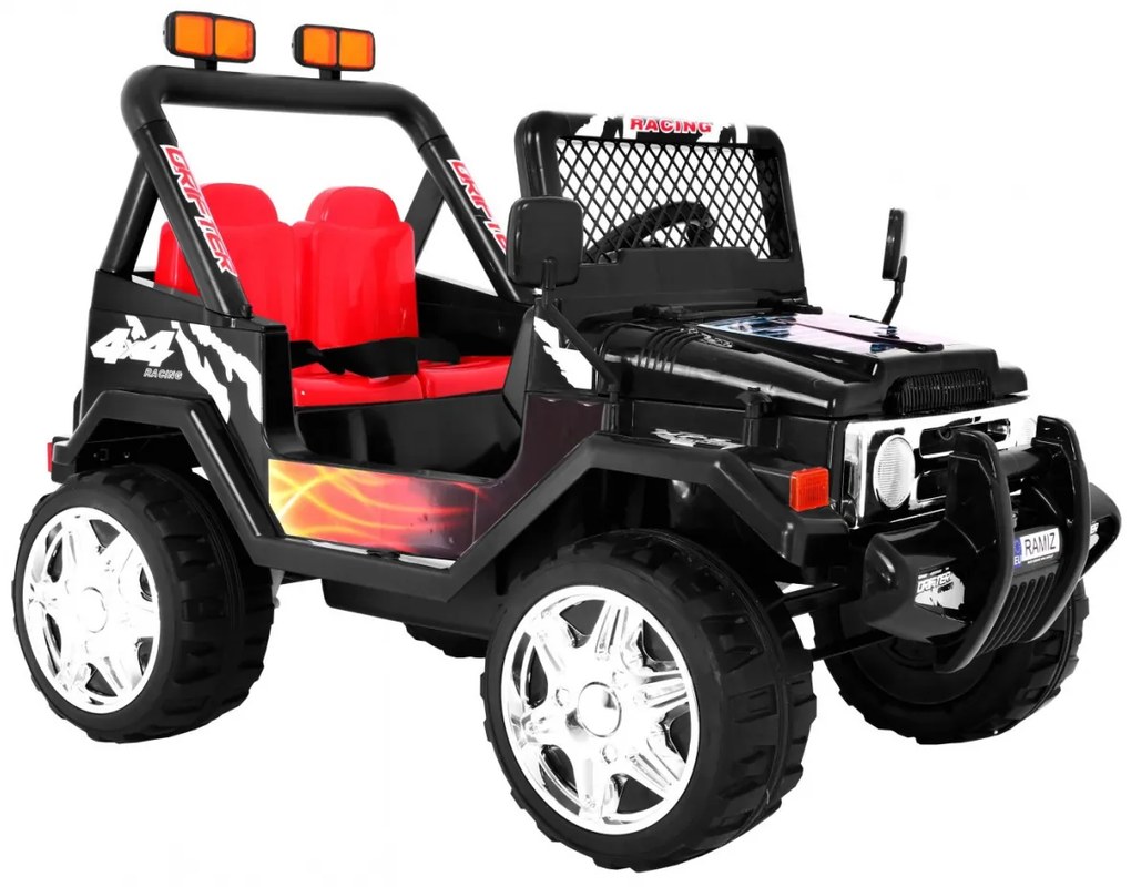 Jipe elétrico para Crianças 12V RAPTOR Drifter Rodas de EVA Preto