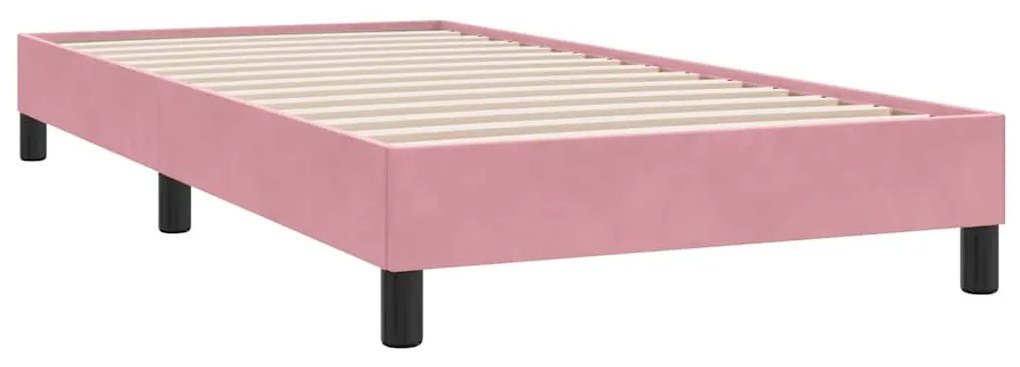 Cama com molas/colchão rosa 80x210 cm veludo