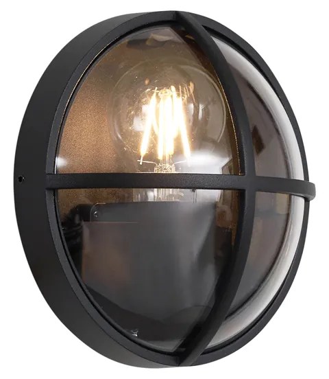 Candeeiro de Parede Exterior Preto Redondo IP65 - Target