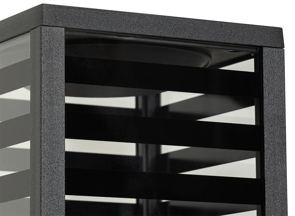 Candeeiro de pé moderno para exterior preto 80 cm IP44 - Reims