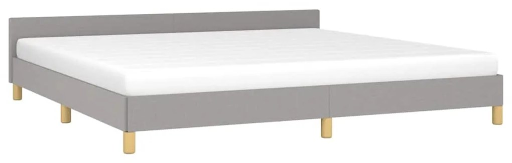 Estrutura de cama sem colchão 200x200 cm tecido cinzento-claro