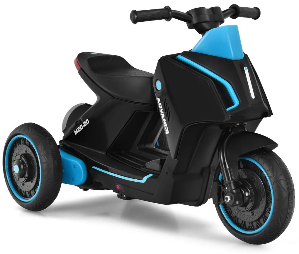 Mota Eléctrica Infantil 6 V Motocicleta Infantil 6 V com 3 Rodas Bateria de Carro para Crianças +3 Anos Preto