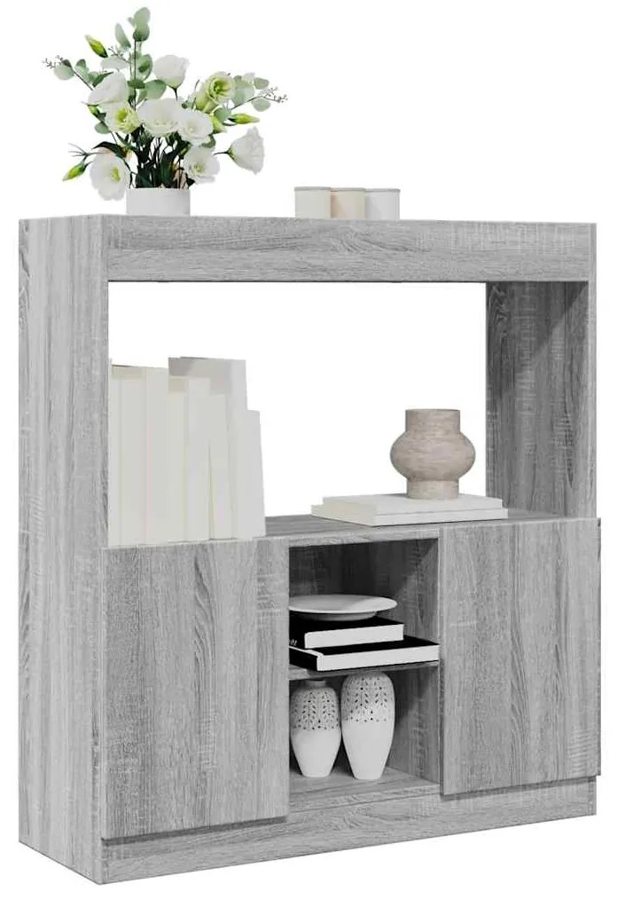 vidaXL Armário alto 92x33x100 cm derivados de madeira cinzento sonoma