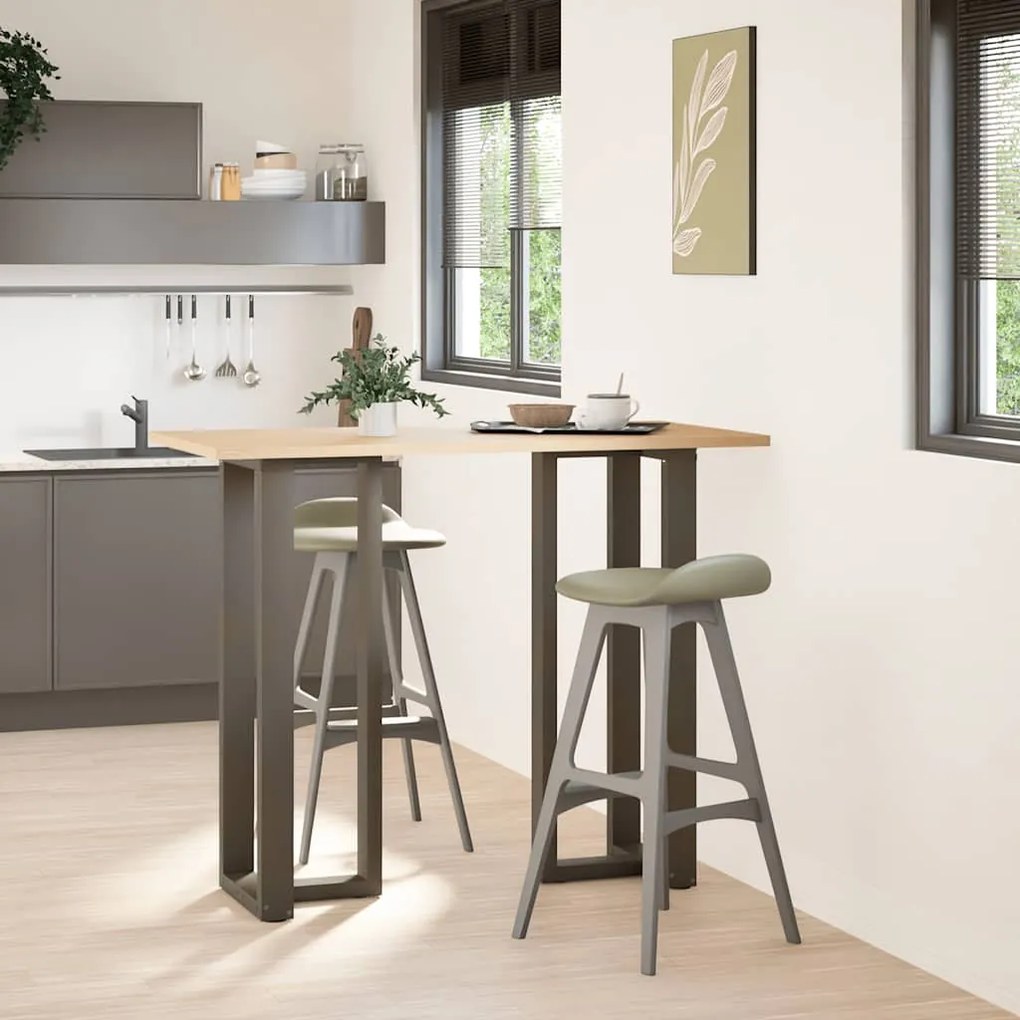 Pés de mesa de bar em forma de T, 2 peças, preto, 50x35x(110-111) cm,