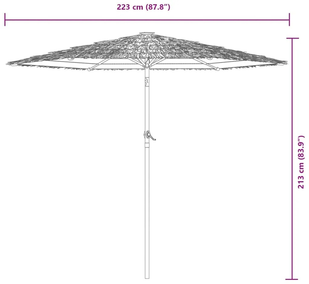 Guarda-sol de jardim com poste de aço 223x223x213 cm branco